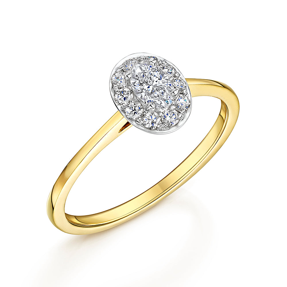 Oval Cut Halo Diamond Engagement Ring 