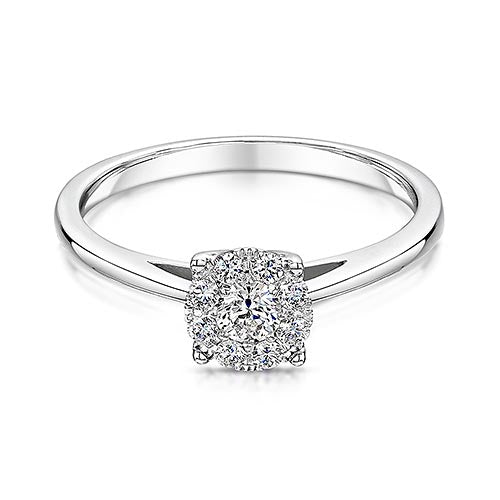 9ct White Gold Twist Style Diamond Ring 0.28cts