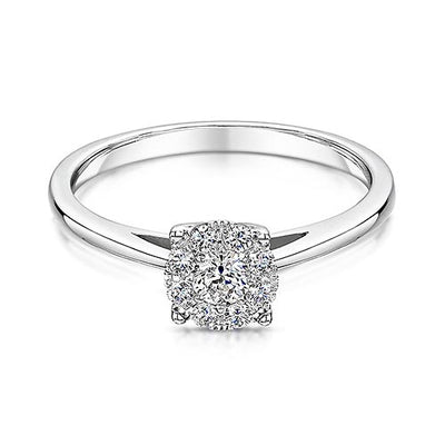 9ct White Gold Twist Style Diamond Ring 0.28cts