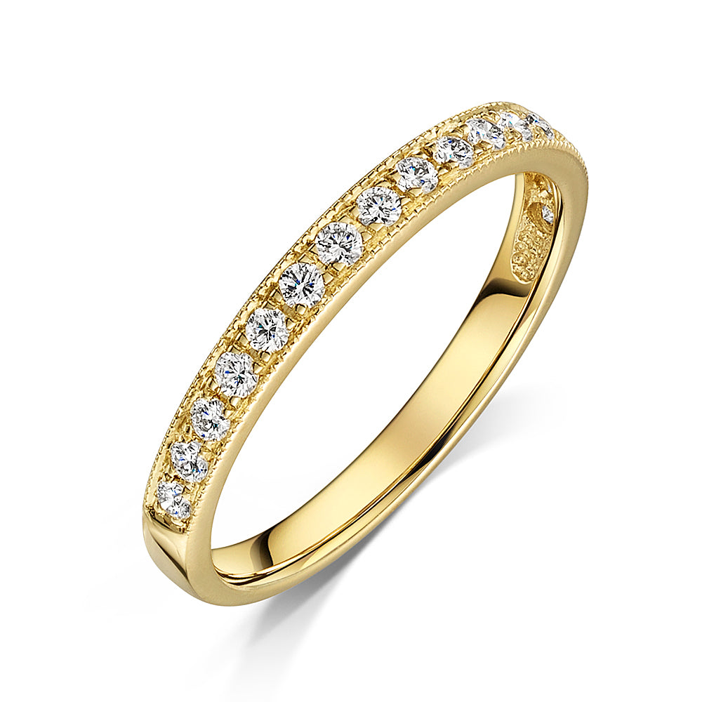 9ct Yellow Gold Grain Set Diamond Eternity Ring 0.25cts