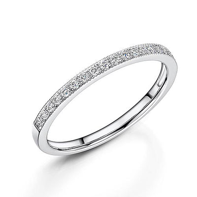 9ct White Gold Channel Set Diamond Eternity Ring 0.15cts
