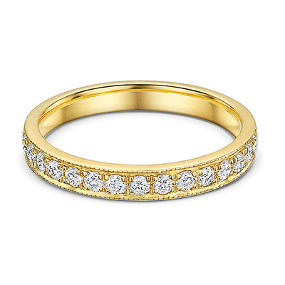 9ct Yellow Gold Grain Set Diamond Eternity Ring 0.33cts