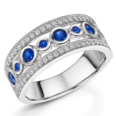 9ct Sapphire & Diamond Ring