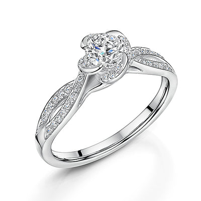 Platinum Brilliant Cut Fancy Style Diamond Ring 0.70cts