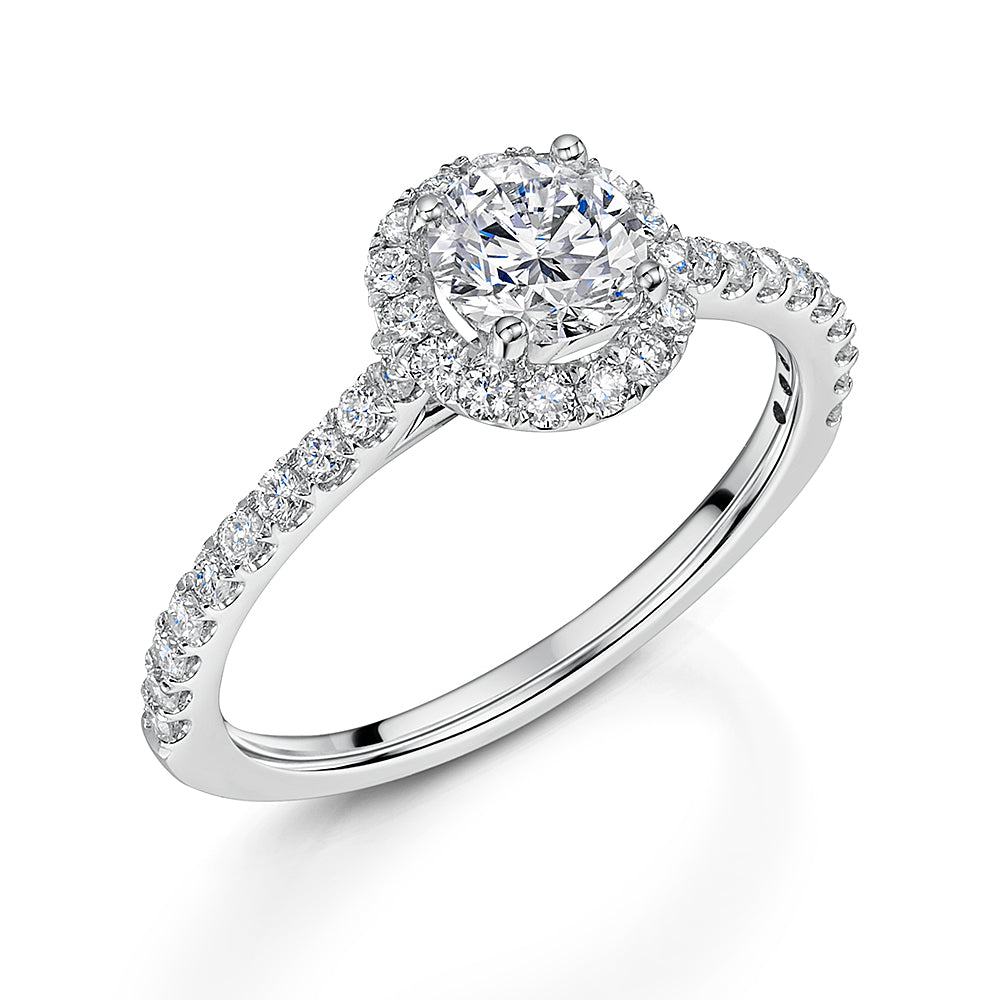 Lab Grown Diamond Halo Style Ring in Platinum 1.05cts