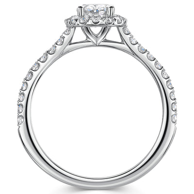 Lab Grown Diamond Halo Style Ring in Platinum 1.07cts