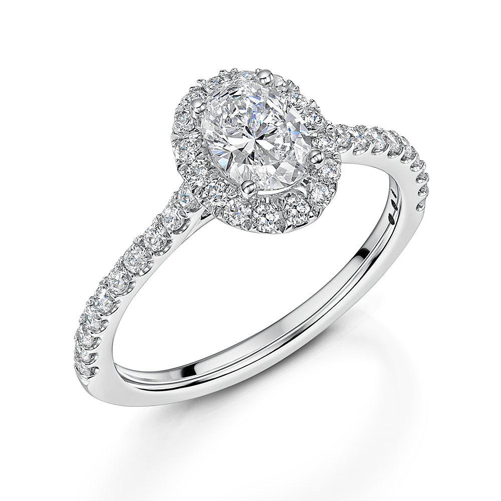 Lab Grown Diamond Halo Style Ring in Platinum 1.07cts