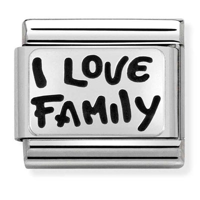 Silvershine I Love Family Charm
