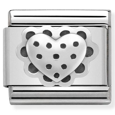 Silvershine Patterned Heart Charm