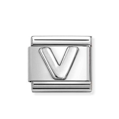 Silvershine Initial "V" Charm