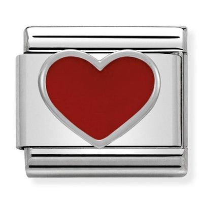 Silvershine Raised Enamel Heart Charm