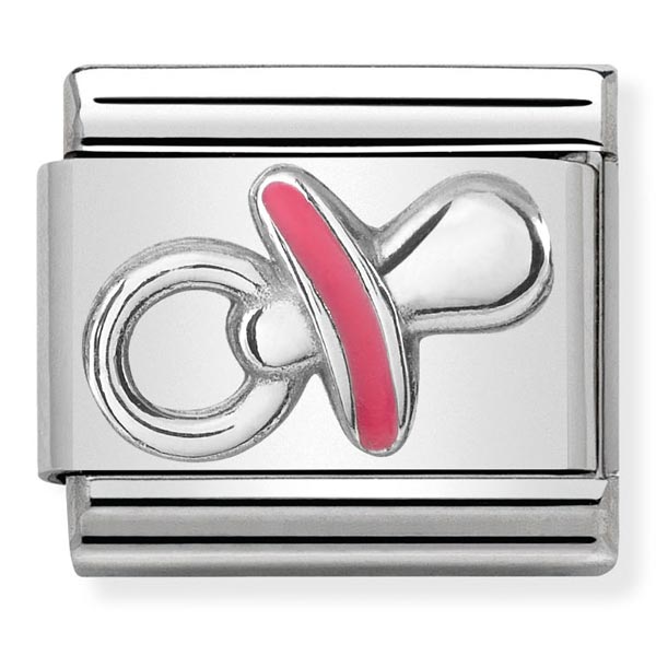 Silvershine Enamel Pink Dummy Charm