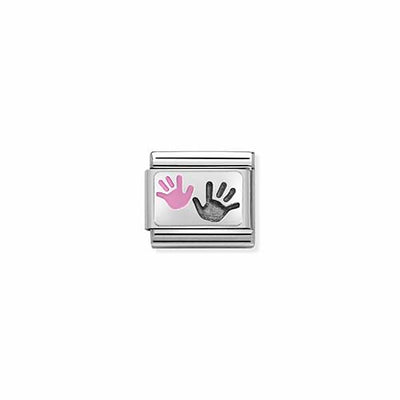 Silvershine Pink Parent & Childs Hand Charm