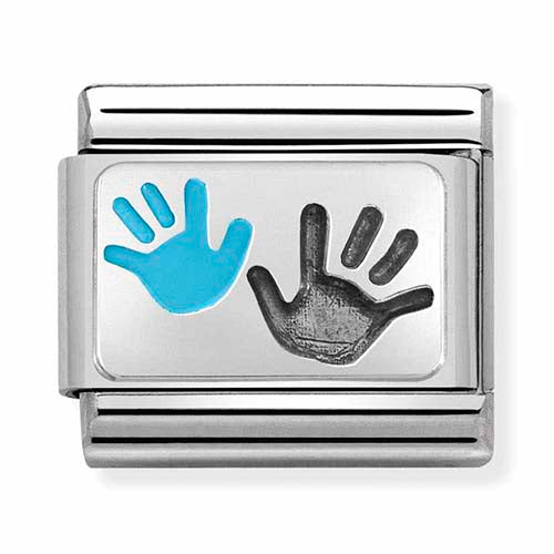 Silvershine Blue Parent & Childs Hand Charm