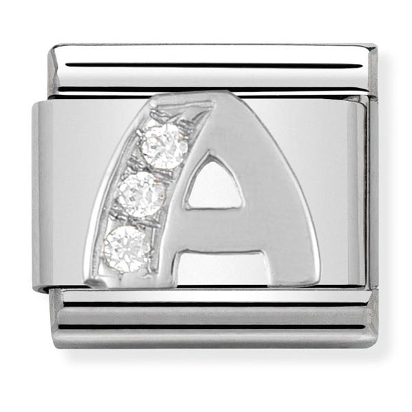 Silvershine cz Letter A Charm