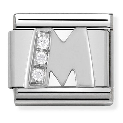 Silvershine cz Letter M Charm