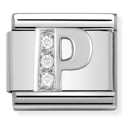 Silvershine cz Letter P Charm