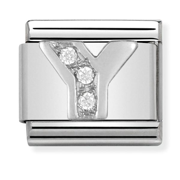 Silvershine cz Letter Y Charm