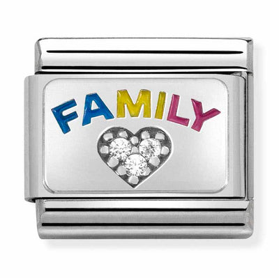 Silvershine CZ Family Charm