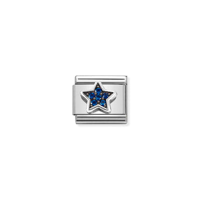 Silvershine Blue CZ Star Charm