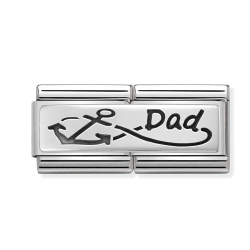 Silvershine double Link Dad Charm