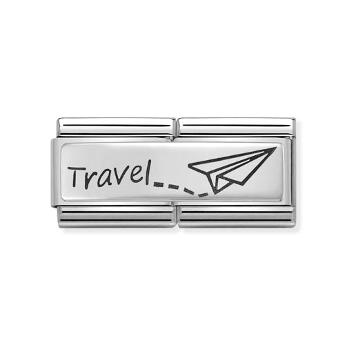 Silvershine double Link travel Charm