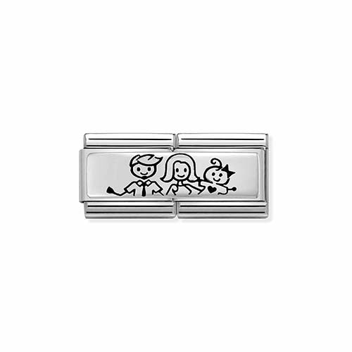 Silvershine Double Link Family With Baby Daughter Charm
