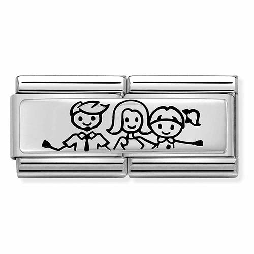 Silvershine Double Link Family With Daughter Charm
