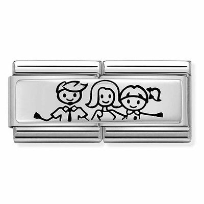 Silvershine Double Link Family With Daughter Charm