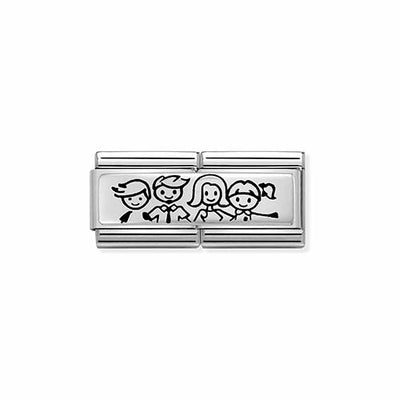 Silvershine Double Link Family With Son & Daughter Charm