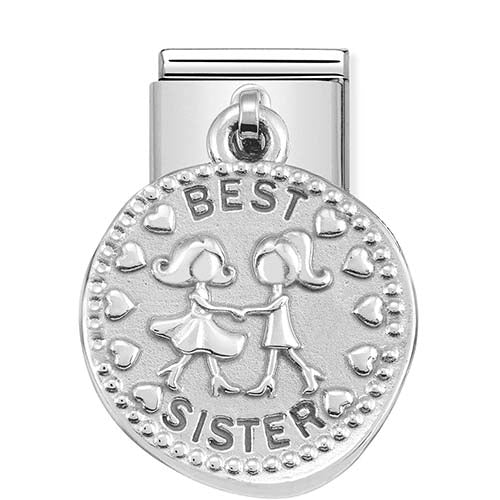 Nomination Best Sister Drop Charm Silvershine