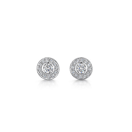 Halo Style White Diamond Stud Earrings 0.25cts