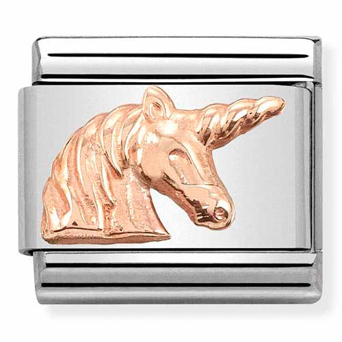 Nomination Raised Rose Gold Unicorn Charm
