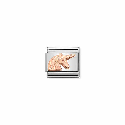 Nomination Raised Rose Gold Unicorn Charm