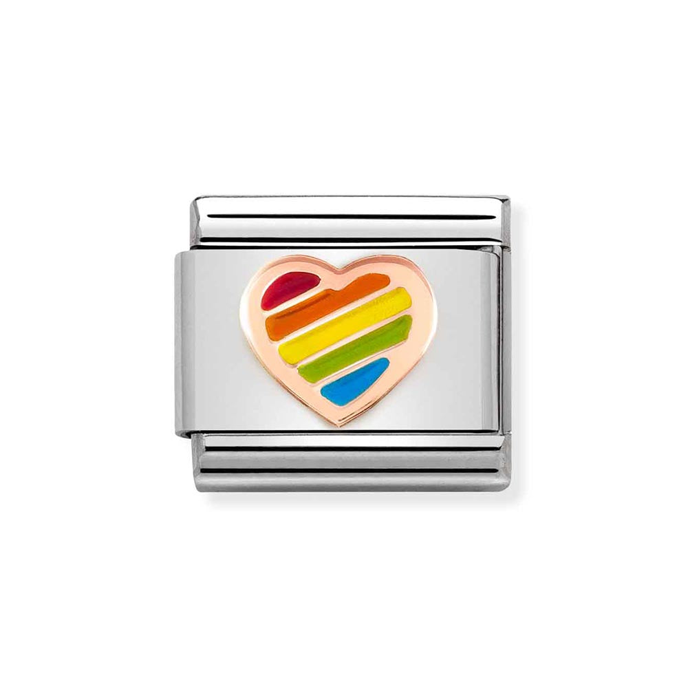 Nomination Rose Gold Rainbow Heart Charm
