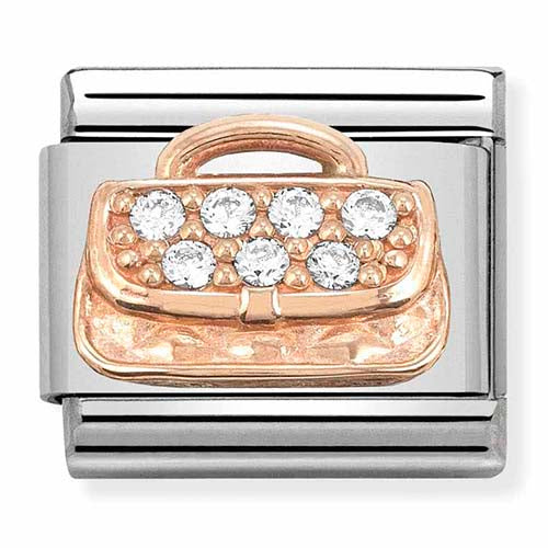 Nomination Rose Gold CZ Handbag Charm