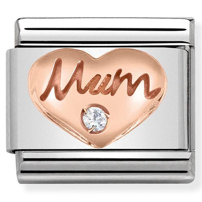 Nomination CZ Mum Raised Heart Bracelet Charm