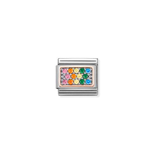 Nomination Rose Gold CZ Rainbow Colours Charm