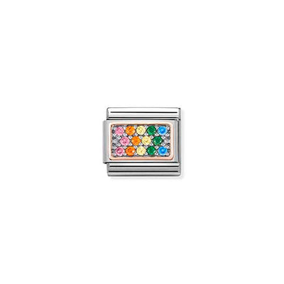 Nomination Rose Gold CZ Rainbow Colours Charm