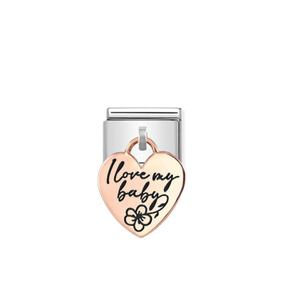 Nomination Rose Gold Drop I love My Baby Charm
