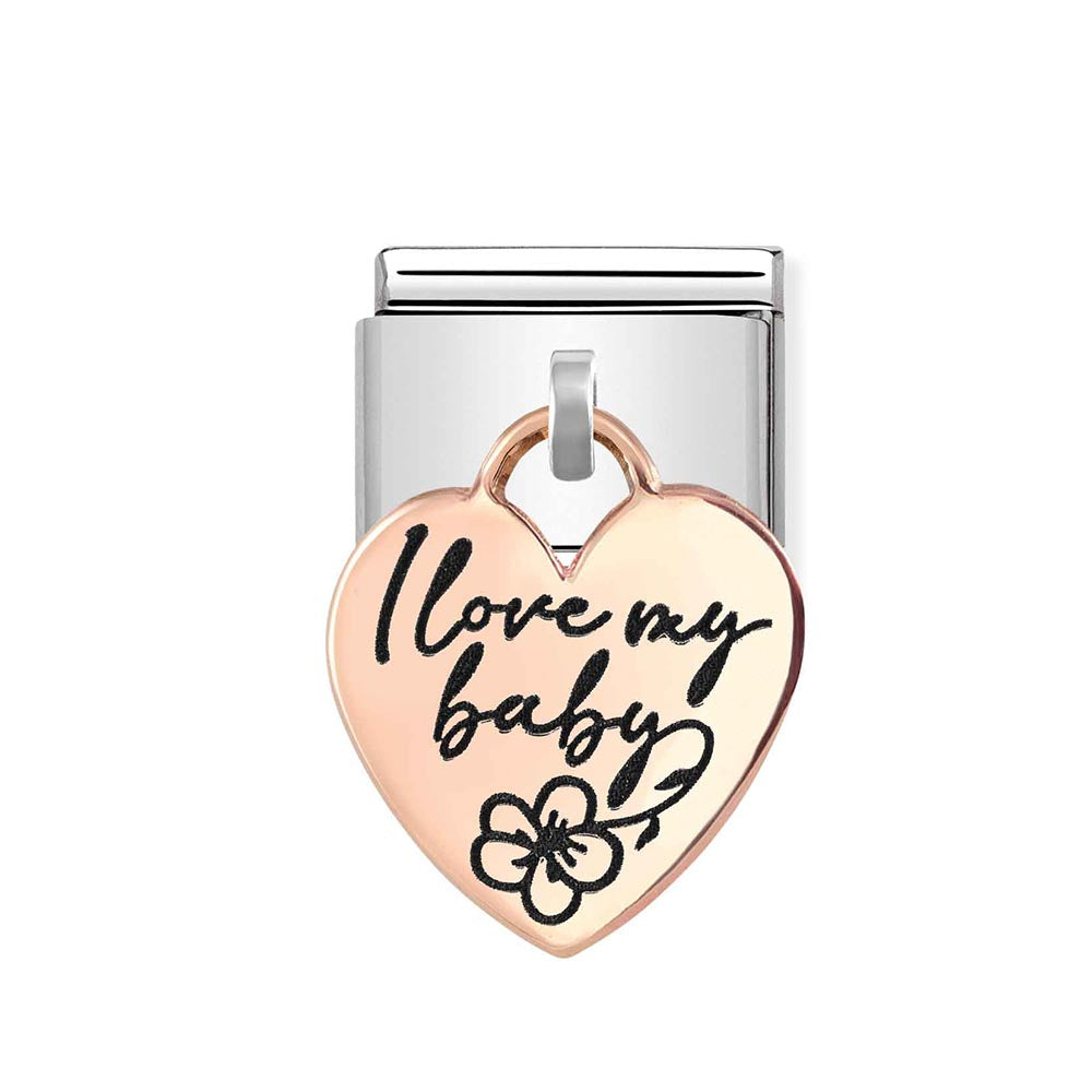 Nomination Rose Gold Drop I love My Baby Charm