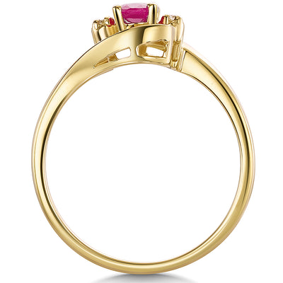 Ruby & Diamond 3 Stone Ring