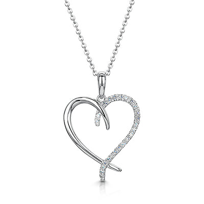 9ct Diamond Heart Pendant & Chain