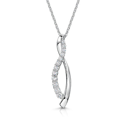 9ct Diamond Swirl Pendant & Chain