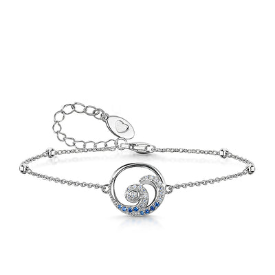 Sterling Silver CZ Wave Bracelet