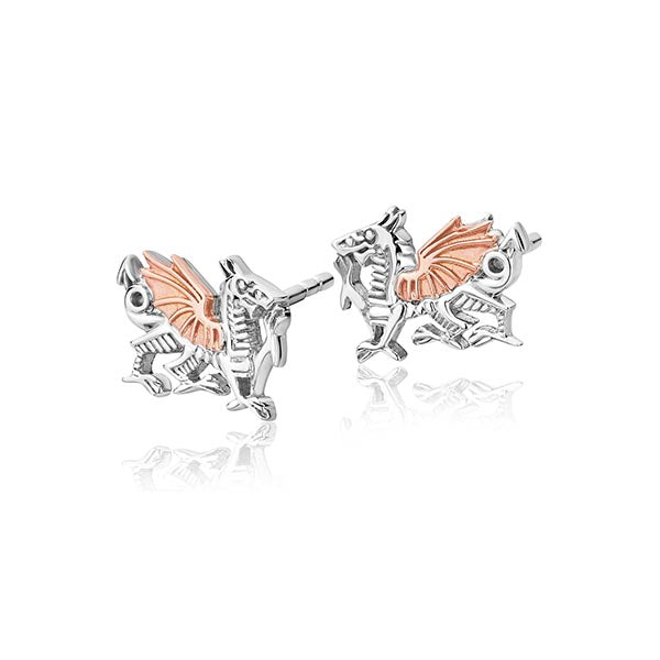 Clogau Silver & 9ct Gold Dragon Stud Earrings