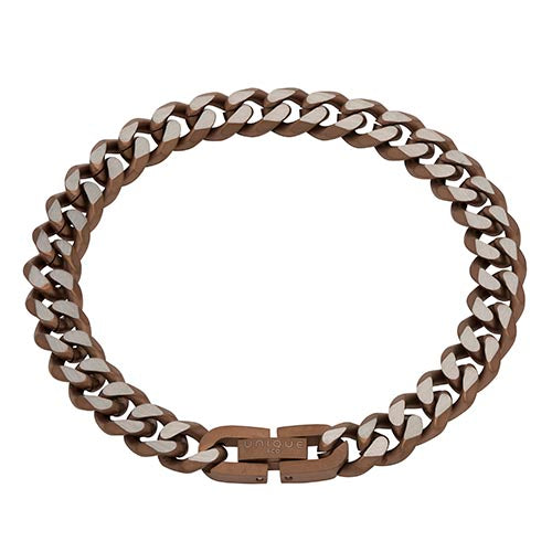 Stainless Steel Matt & Polished Brown Gents Bracelet