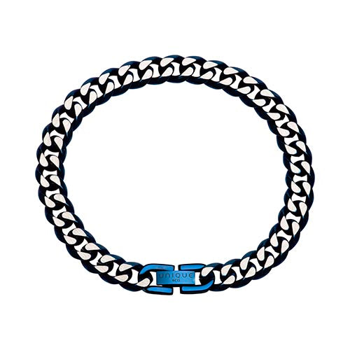 Stainless Steel Polished Blue Colour Gents Bracelet