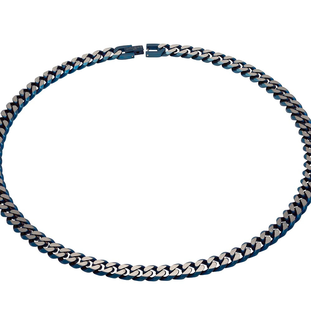 Stainless Steel Matt Blue Colour Gents Chain 50cm