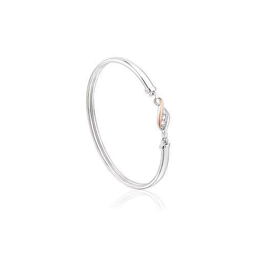 Silver & 9ct Gold Clogau Past, Present, Future Bangle